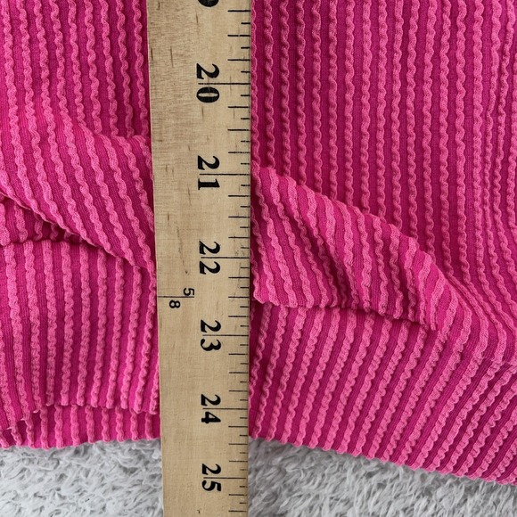 Bucket List Texas Sweatshirt Womens Large Pink Corded Textured Crewneck Pullover - Picture 5 of 10